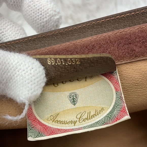 GUCCI SHERRI GG PATTERN MINI CLUTCH POUCH PVC BROWN EUC - Picture 11 of 11